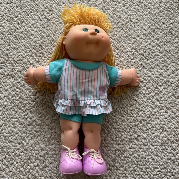 Vintage Cabbage Patch Kid Doll Crimp 'n Curl 1991 Blonde Hair Green Eyes - Picture 1 of 15
